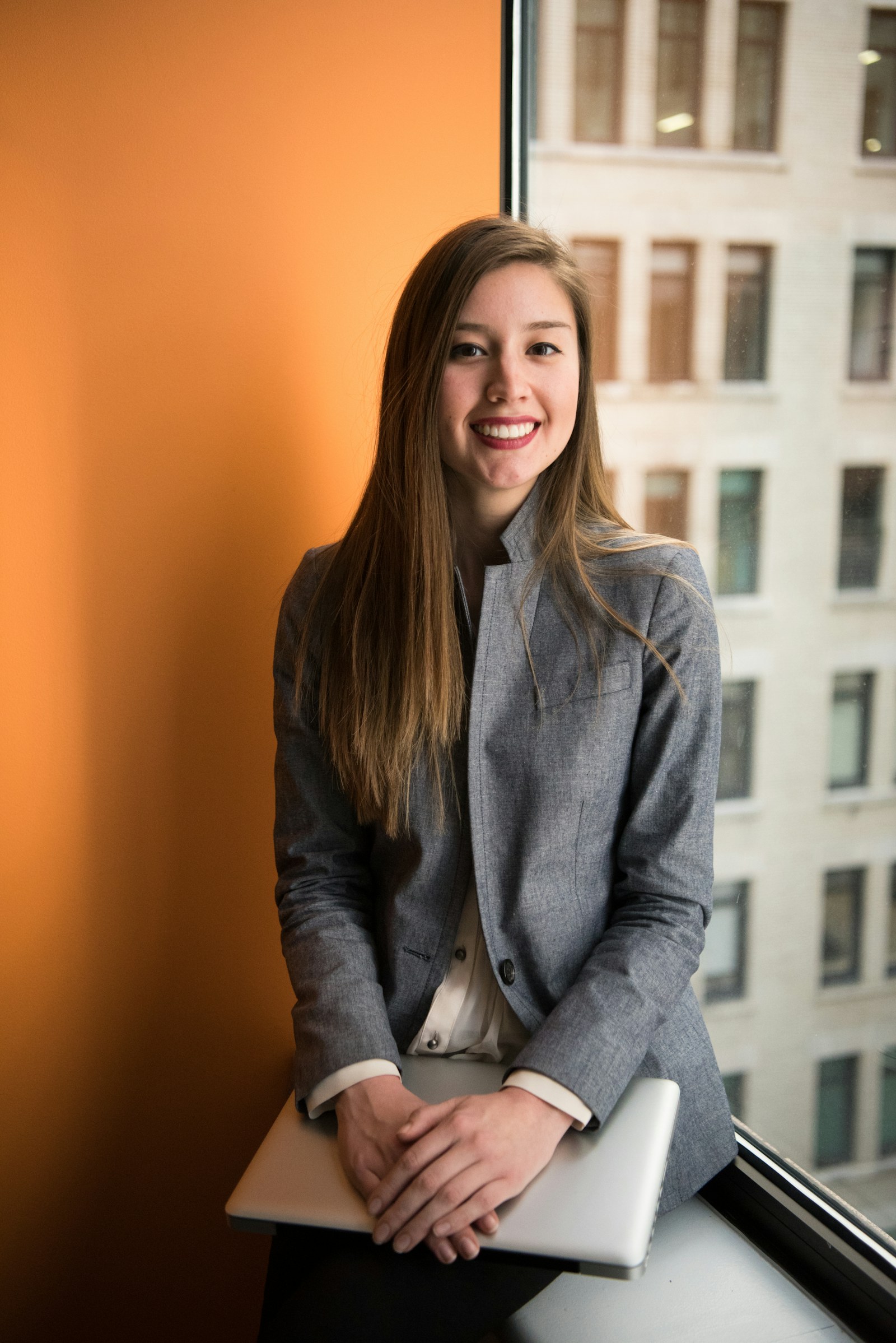 Confident founder reviewing financial metrics