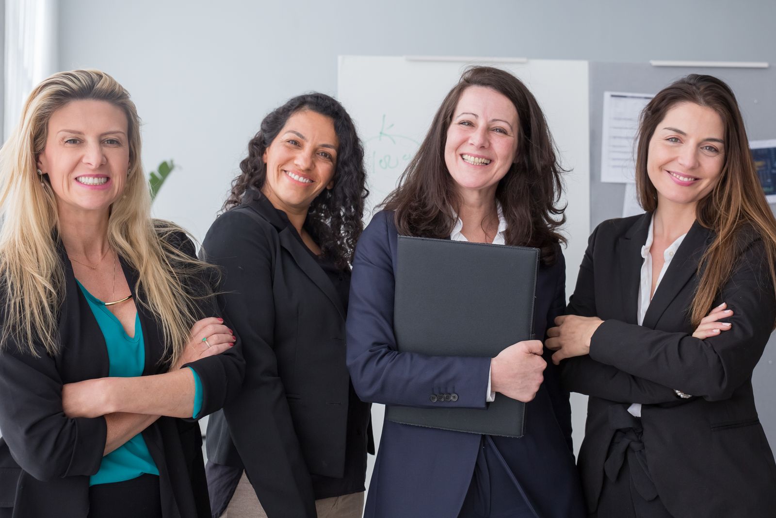 Confident diverse businesswomen leadership team